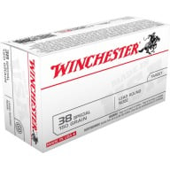 WINCHESTER AMMO 38 SPECIAL 150gr LEAD RN 50/bx 10/cs