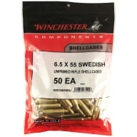 Winchester Brass 6.5x55 Swedish Mauser Unprimed Bag of 50