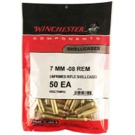 Winchester Brass 7mm-08 Remington Unprimed Bag of 50