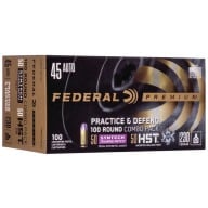 Federal Ammo 45 ACP 230gr Practice & Defense Combo Box of 100