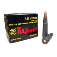 TULA AMMO 7.62x39mm 122gr FMJ STL CASE 20/b 50/c